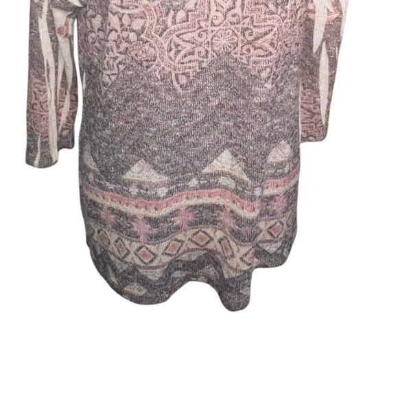 Perseption Concept women's XL boho Santa Fe stretchy knit tunic blouse USA - Picture 6 of 8